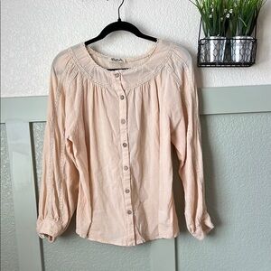Women's Blush Button-Up Top